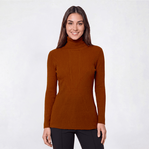 Womens Retrology Diagonal Rib Turtleneck Sweater alternate view